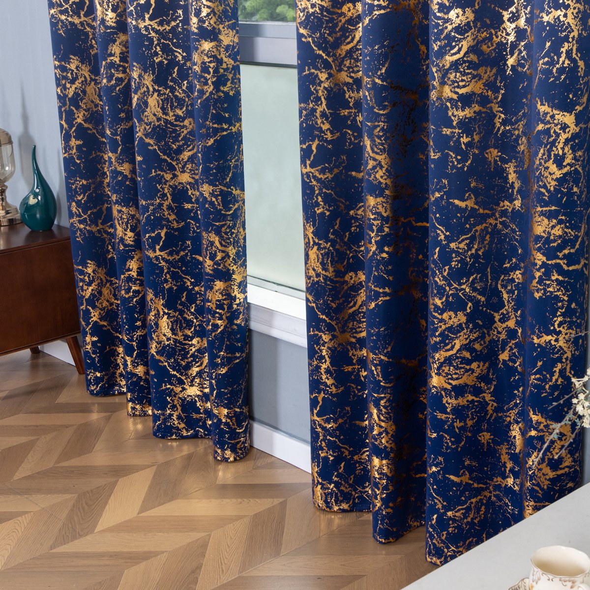 Curtain Fabric 009 Foil Printed 135x260cm fabric texture view 2