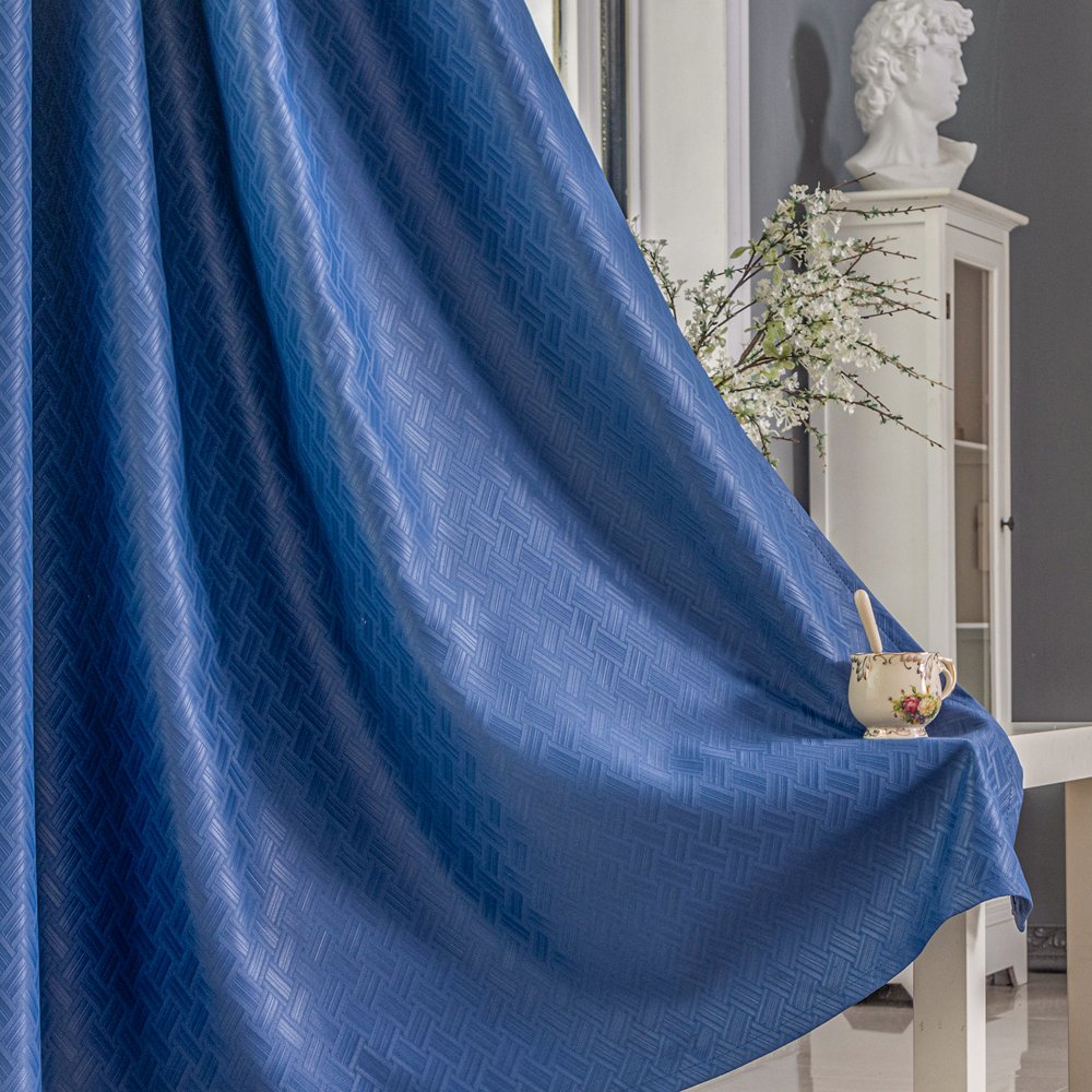 Curtain Fabric 101 Check Embossed 135x260cm fabric texture view 2