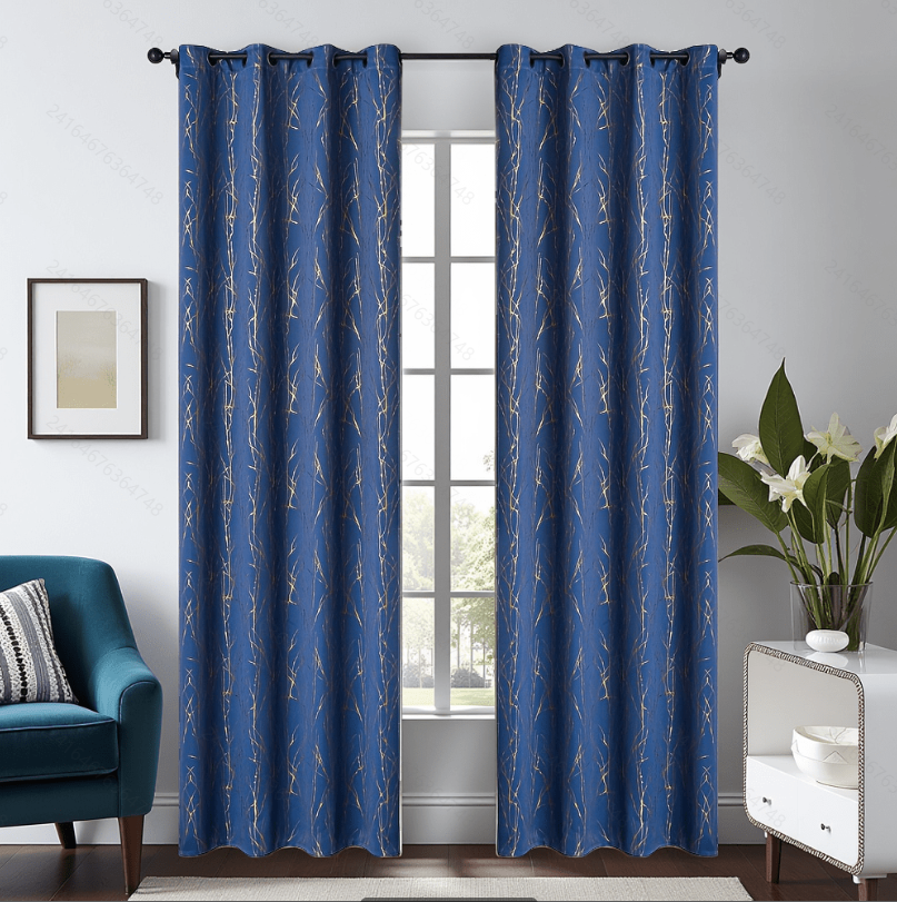 Ready Made curtain fabric supplier in China - Curtain Fabric 103 Foil Printed 135x260cm
