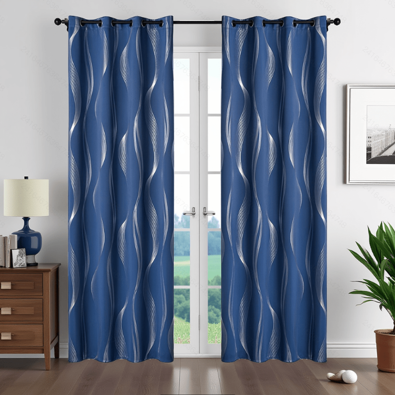 Ready Made curtain fabric supplier in China - Curtain Fabric 104 Silver Foil Printed 135x260cm