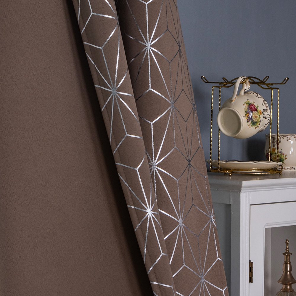 Curtain Fabric 106 Silver Foil Printed 135x260cm fabric texture view 4