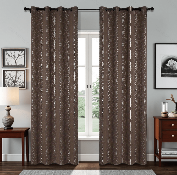 Ready Made curtain fabric supplier in China - Curtain Fabric 106 Silver Foil Printed 135x260cm