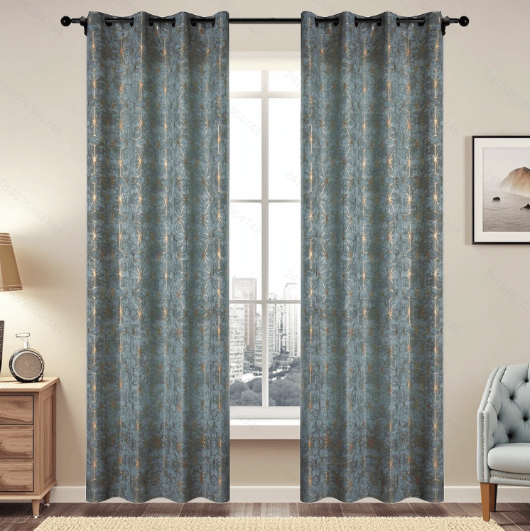Ready Made curtain fabric supplier in China - Curtain Fabric 2027 Foil Printed 135x260cm