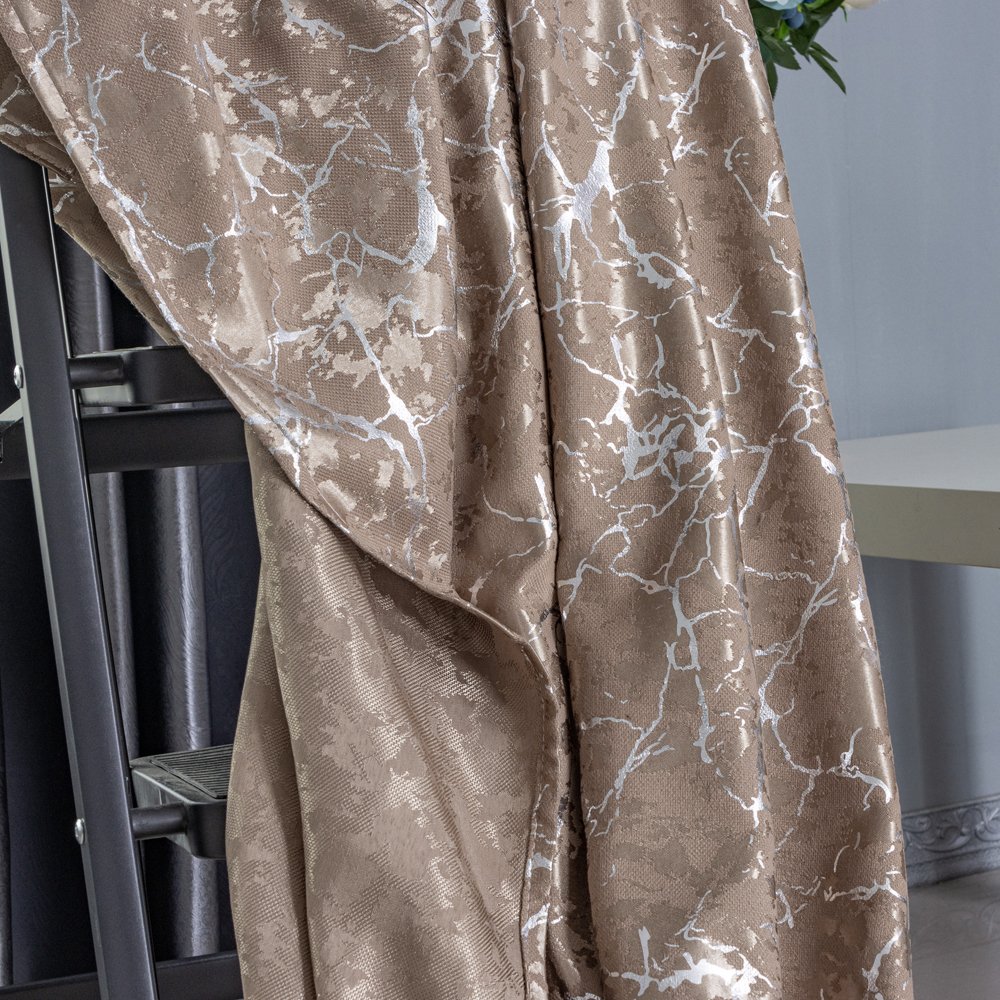 Curtain Fabric 2189 Silver Foil Printed 135x260cm fabric texture view 3