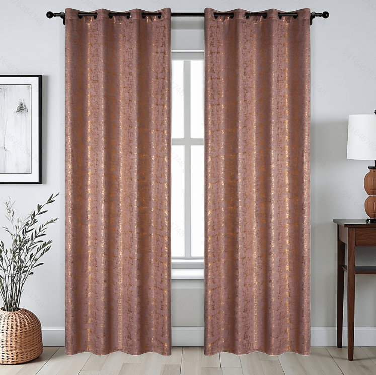 Ready Made curtain fabric supplier in China - Curtain Fabric 221 Foil Printed 135x260cm