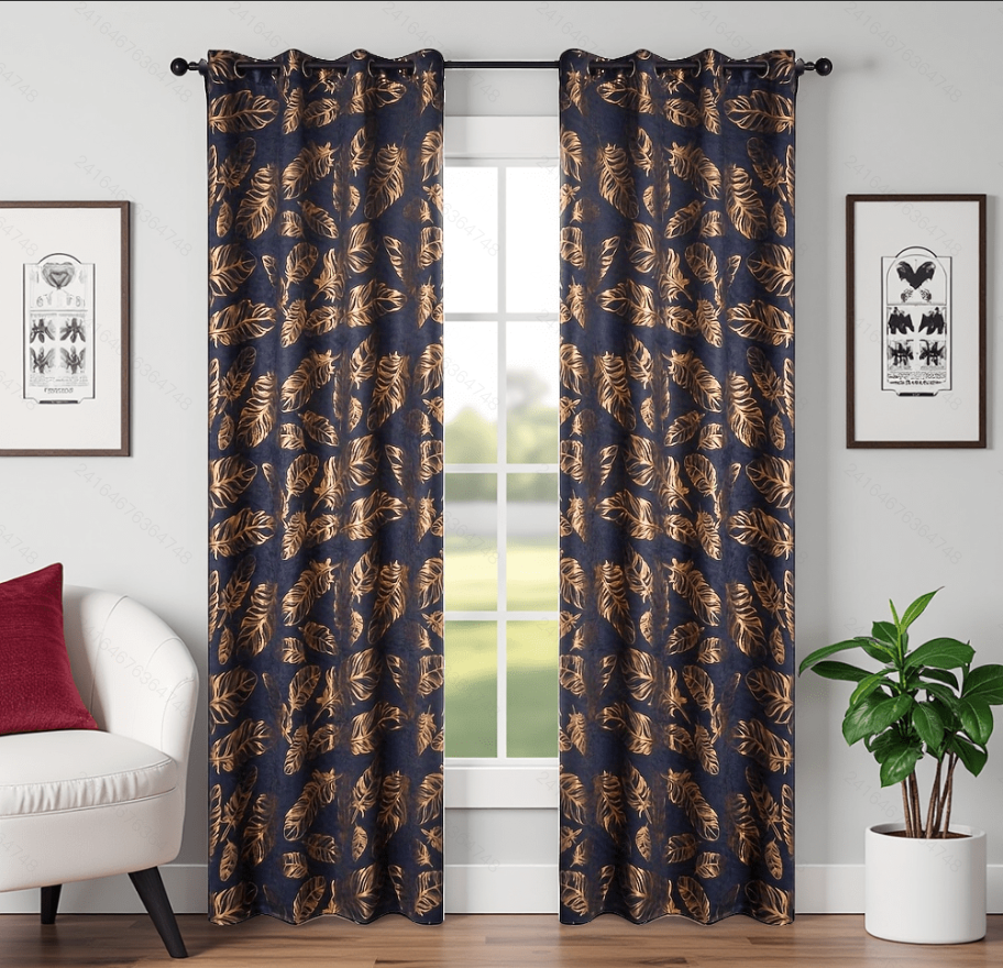 Ready Made curtain fabric supplier in China - Curtain Fabric 222 Foil Printed 135x260cm