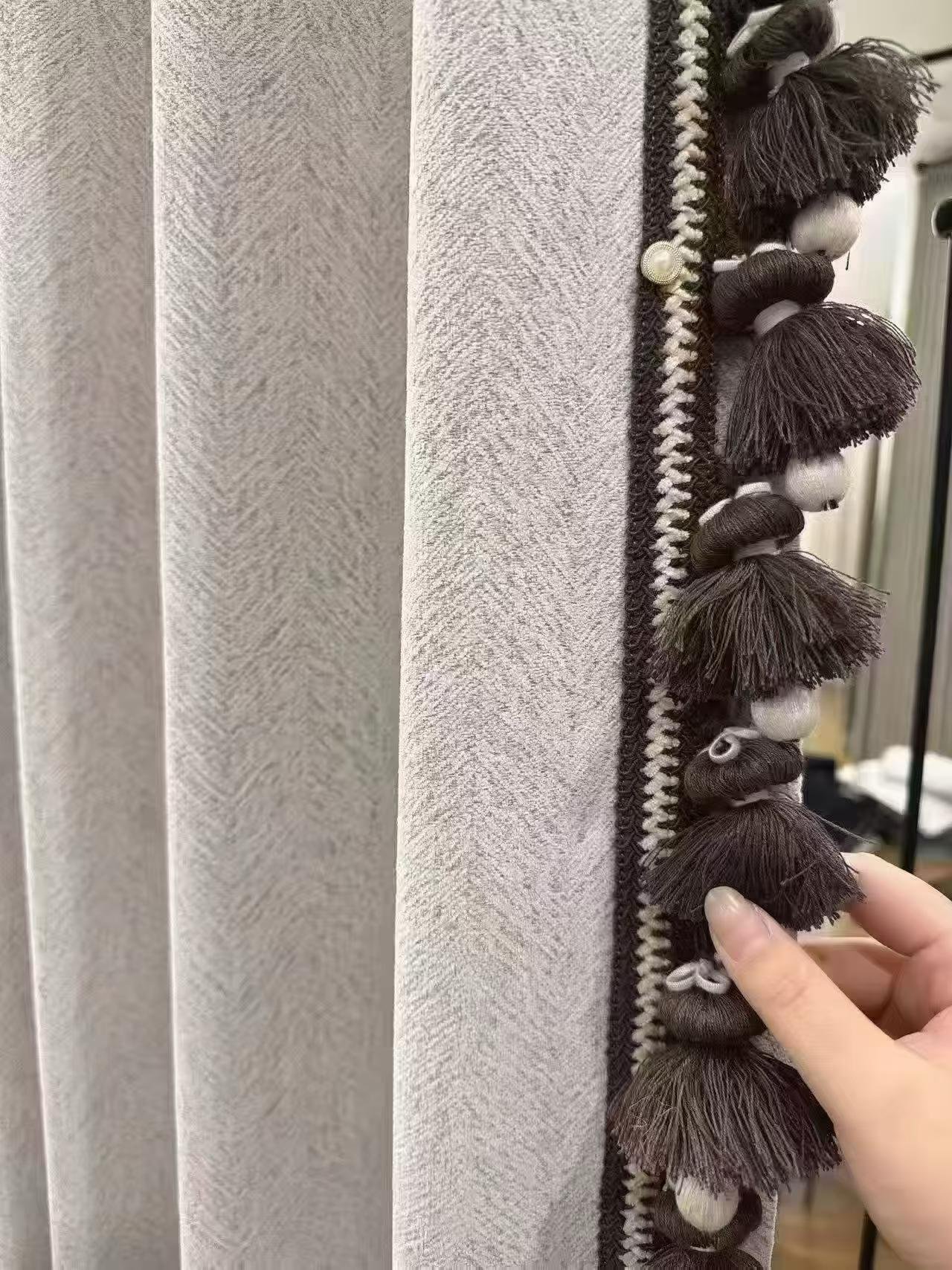 Glaze Chenille Curtain Fabric fabric texture view 4