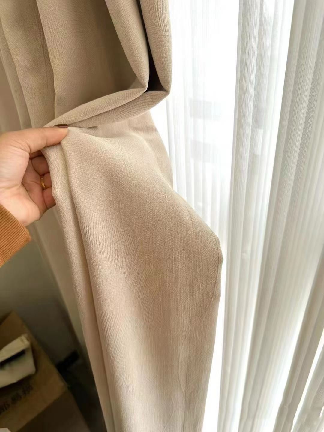 Overnight Fortune Chenille Curtain Fabric fabric texture view 3