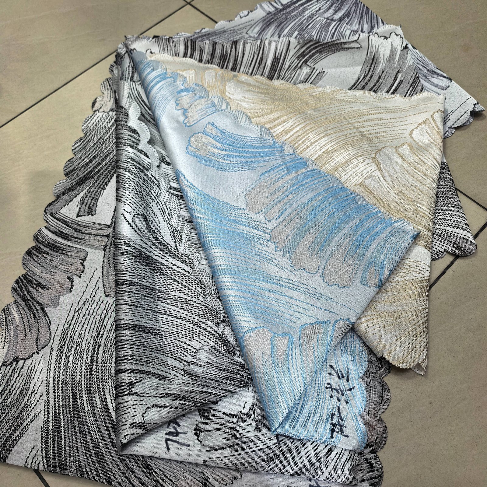 Jacquard Curtain Fabric 210GSM 100% Polyester fabric texture view 6