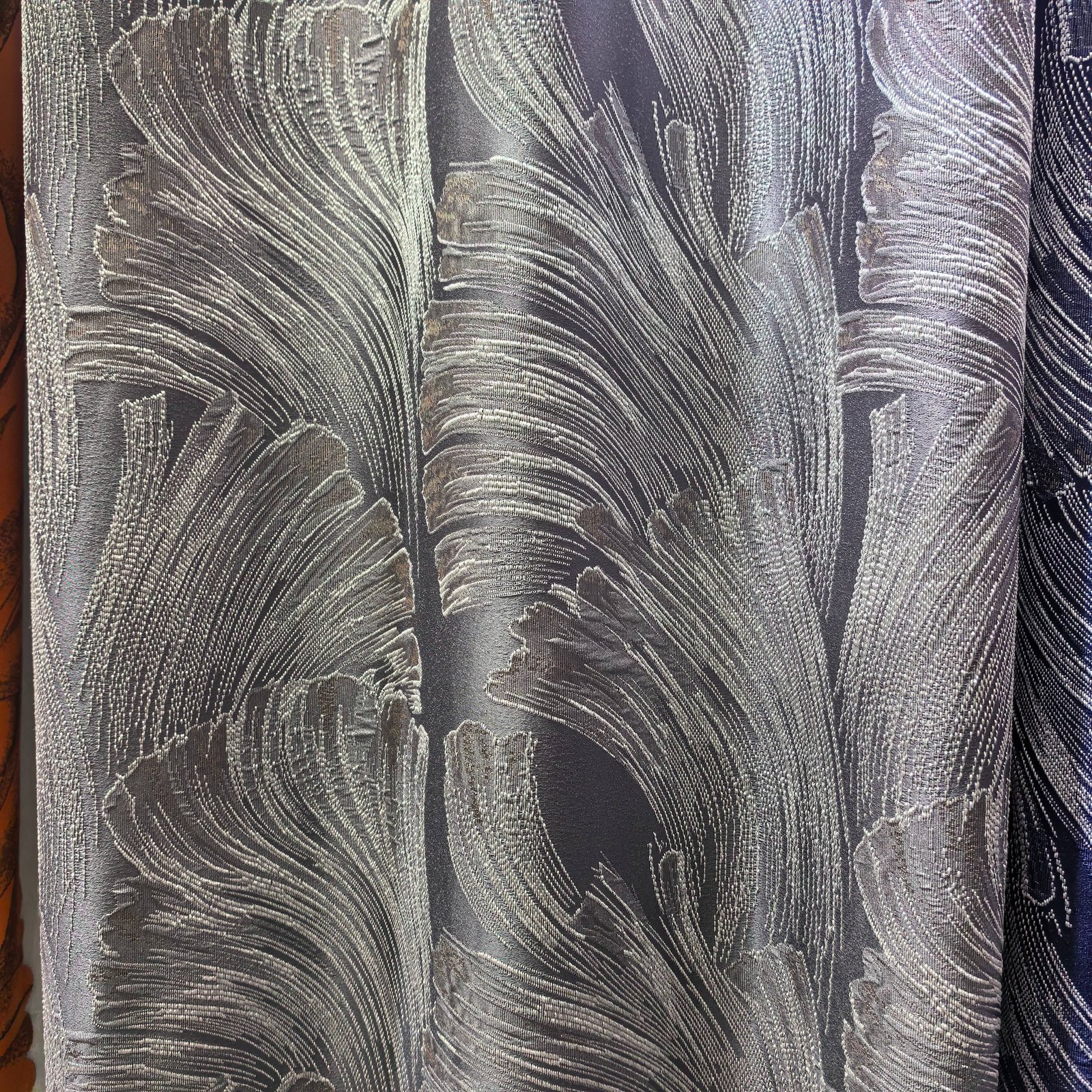 Jacquard Curtain Fabric 210GSM 100% Polyester fabric texture view 2
