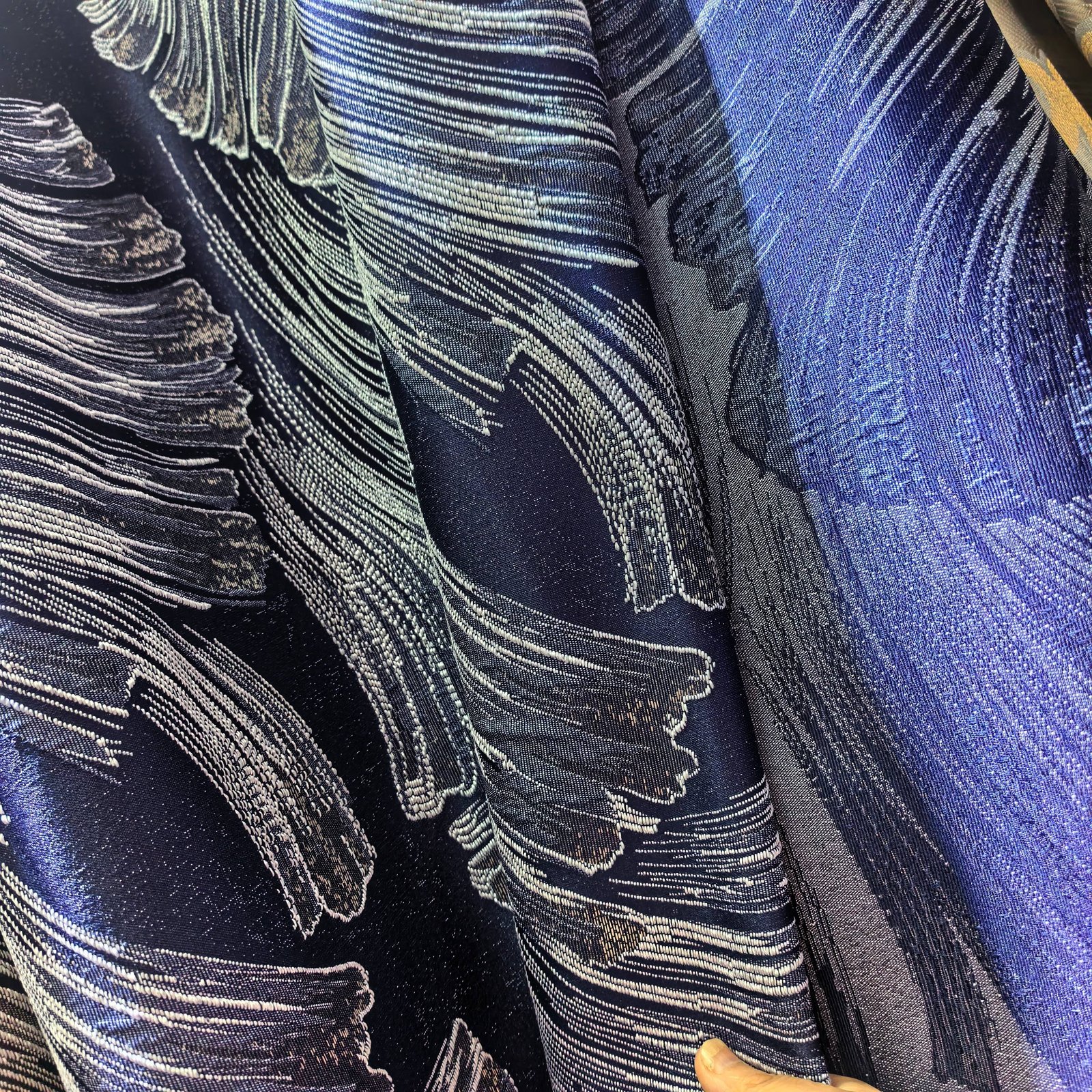 Jacquard Curtain Fabric 210GSM 100% Polyester fabric texture view 4