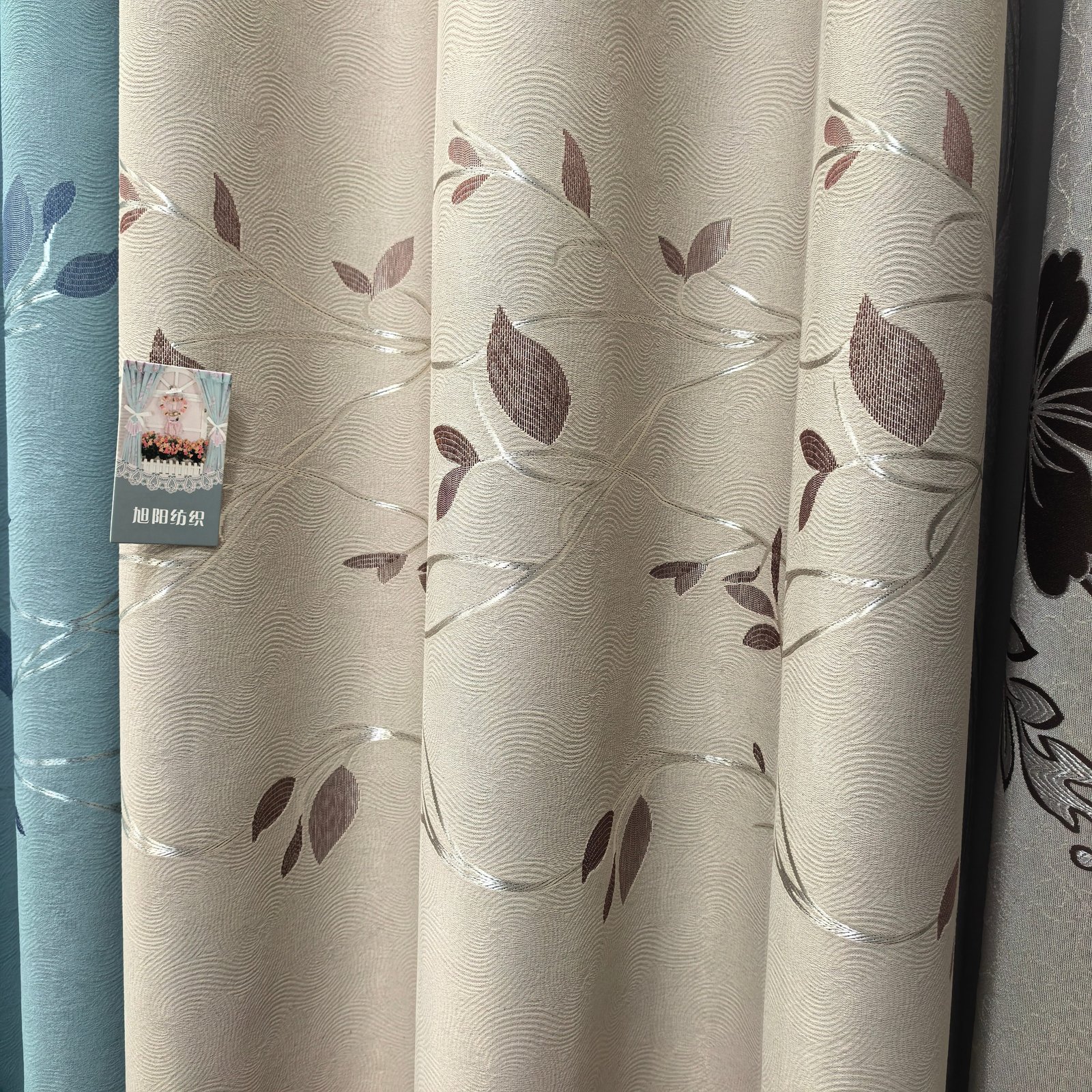 Jacquard Curtain Fabric 100% Polyester fabric texture view 5
