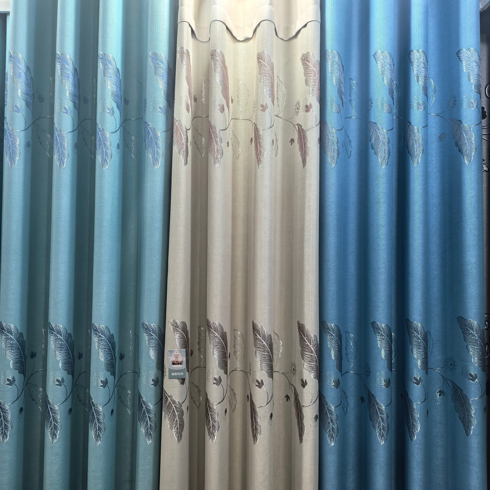 Jacquard Curtain Fabric 100% Polyester fabric texture view 2