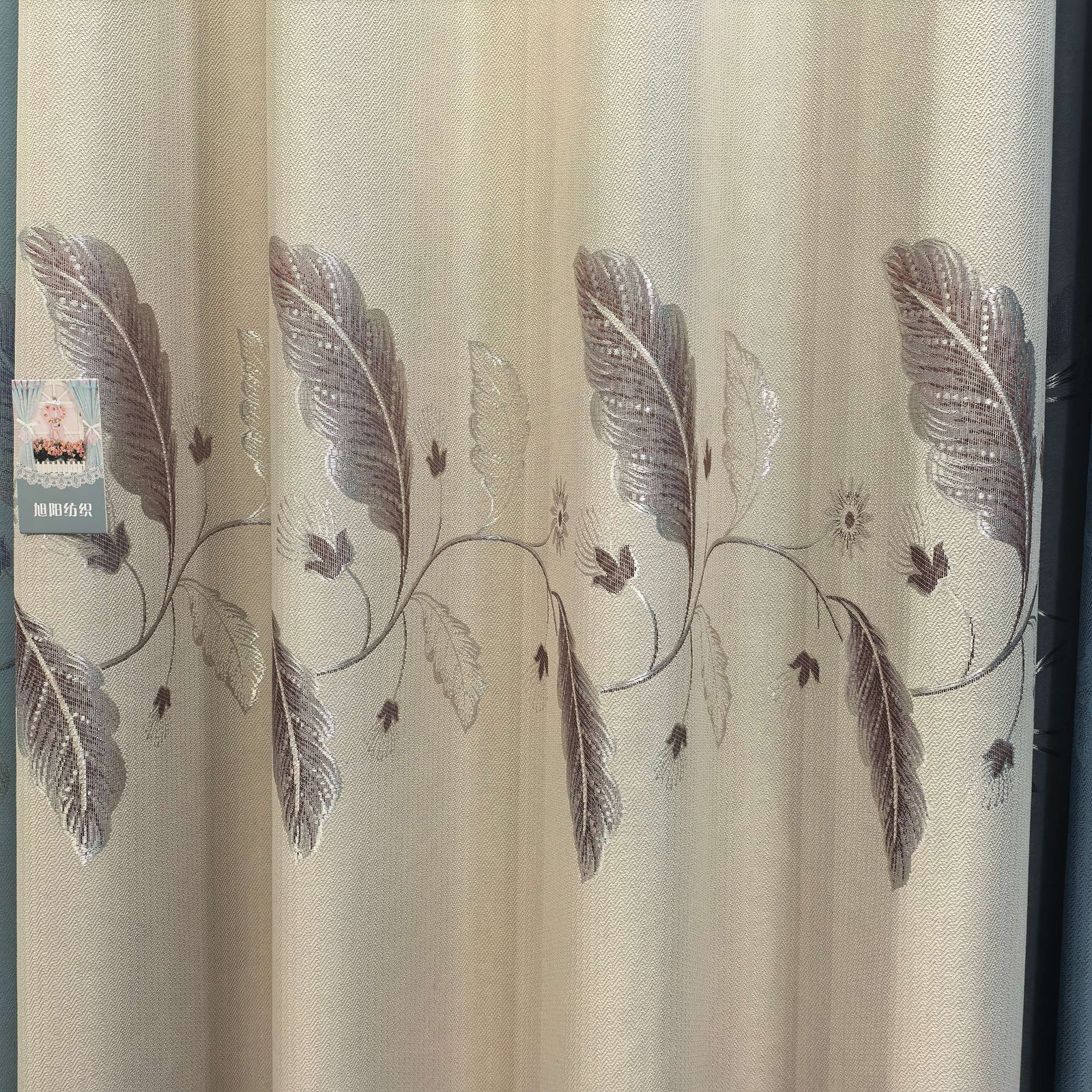 Jacquard Curtain Fabric 100% Polyester fabric texture view 3