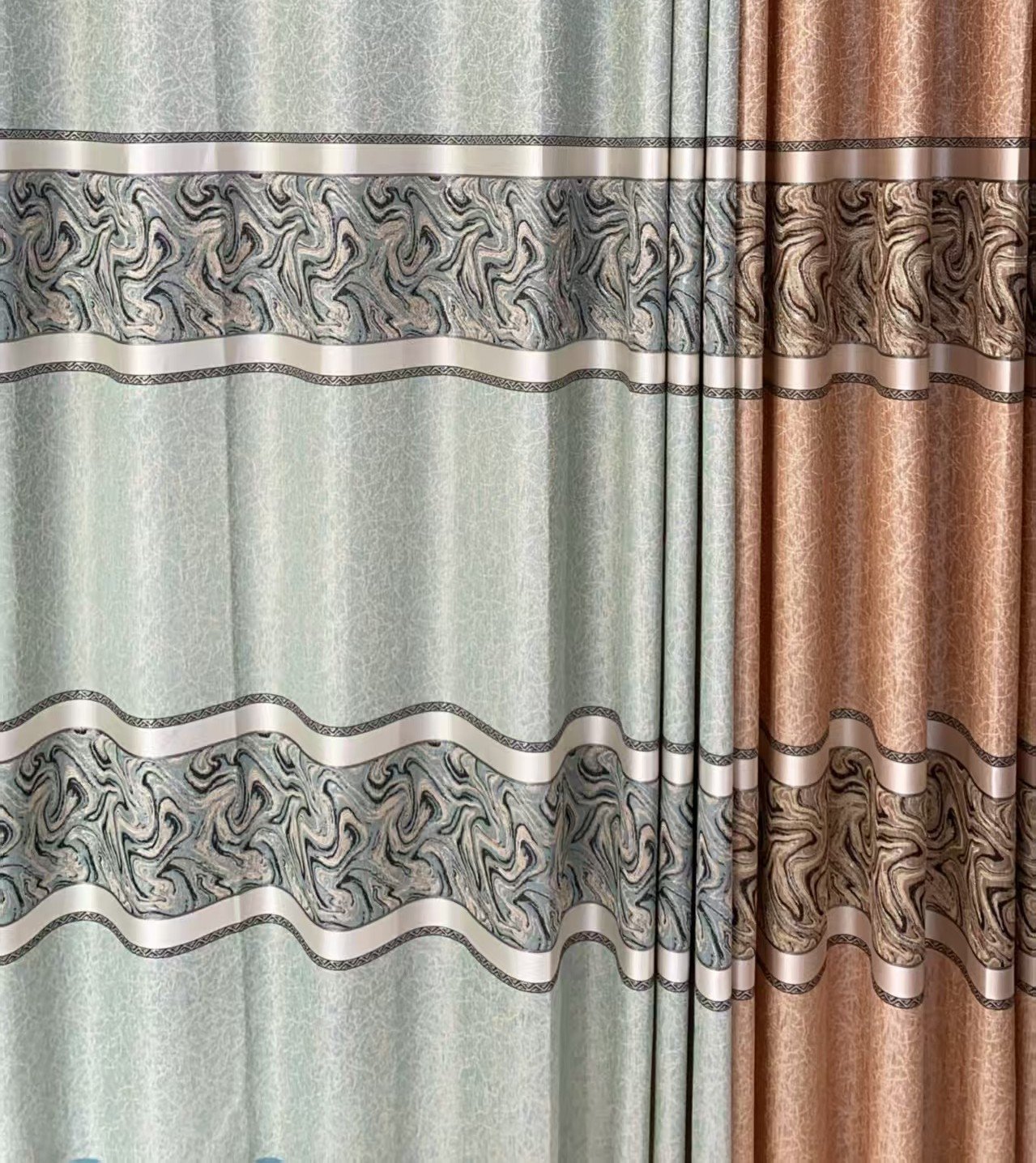 Jacquard Curtain Fabric 100% Polyester fabric texture view 3