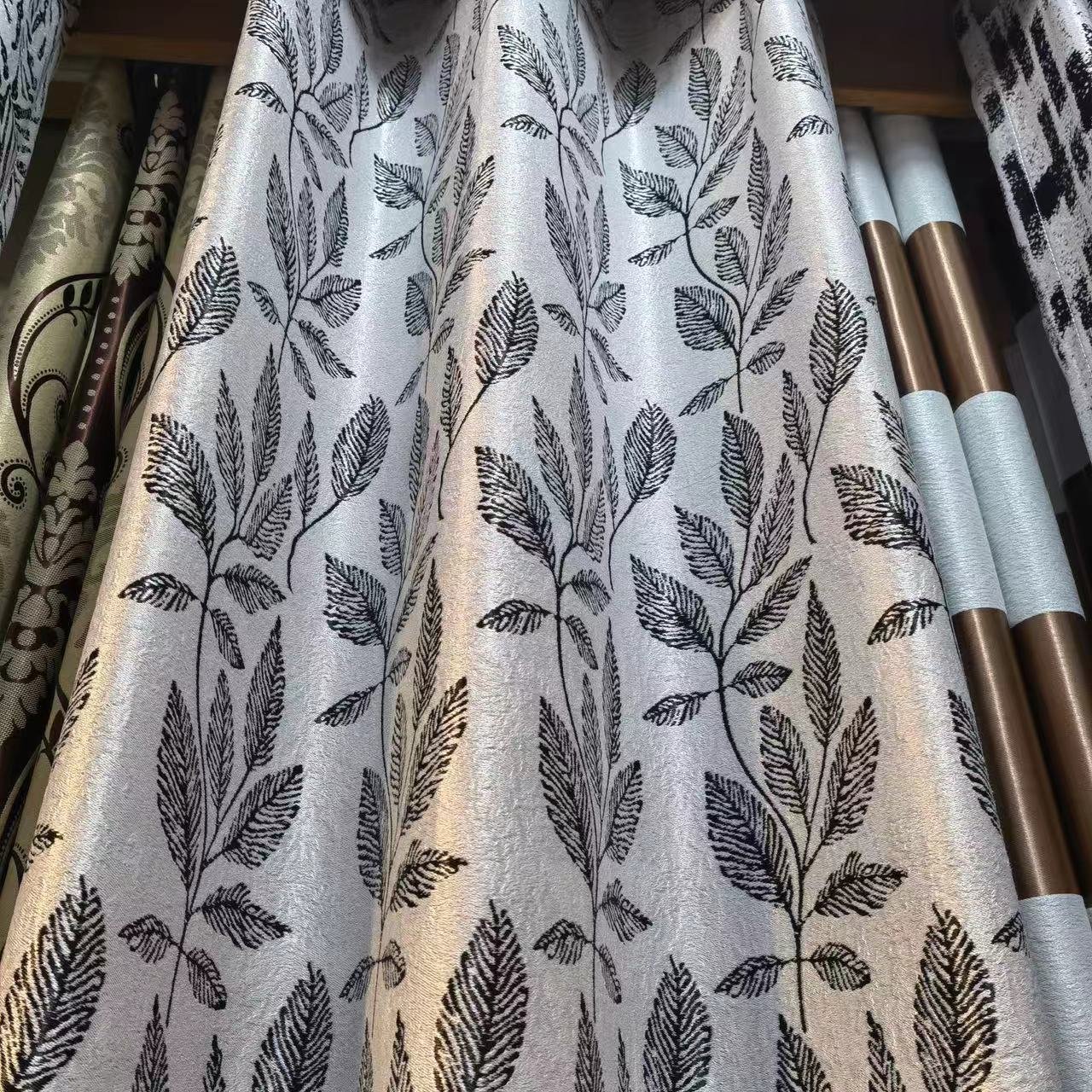 Jacquard Curtain Fabric 100% Polyester fabric texture view 3