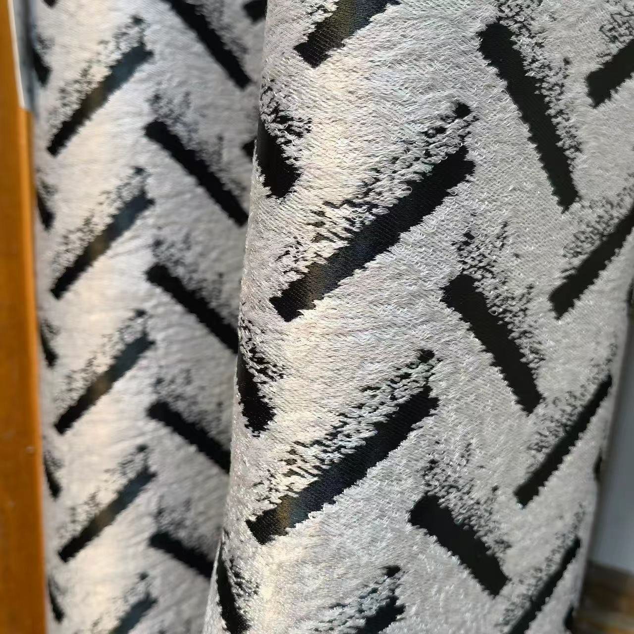 Jacquard Curtain Fabric 100% Polyester fabric texture view 2