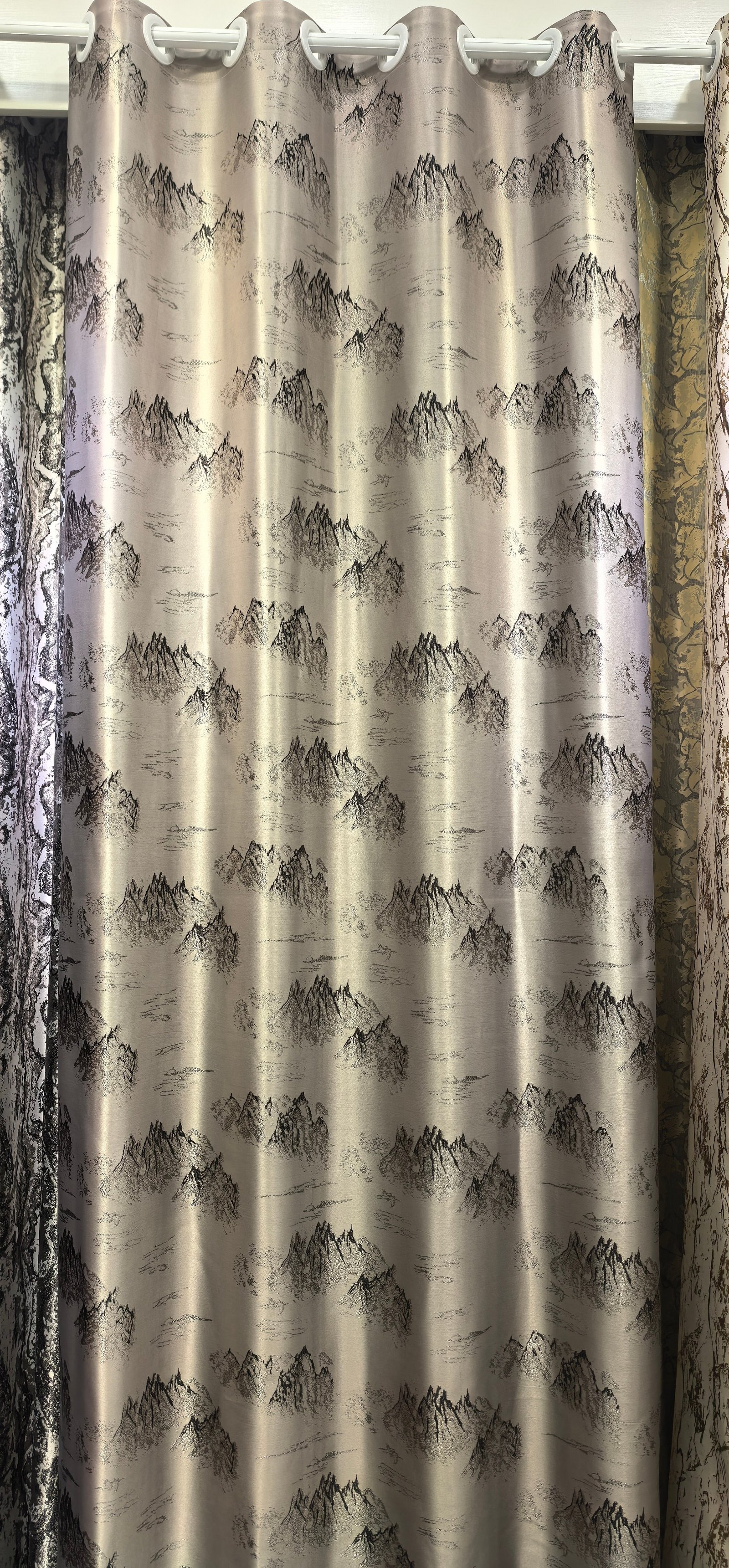 Luxury Jacquard Mountain Landscape Blackout Curtain Fabric fabric texture view 10