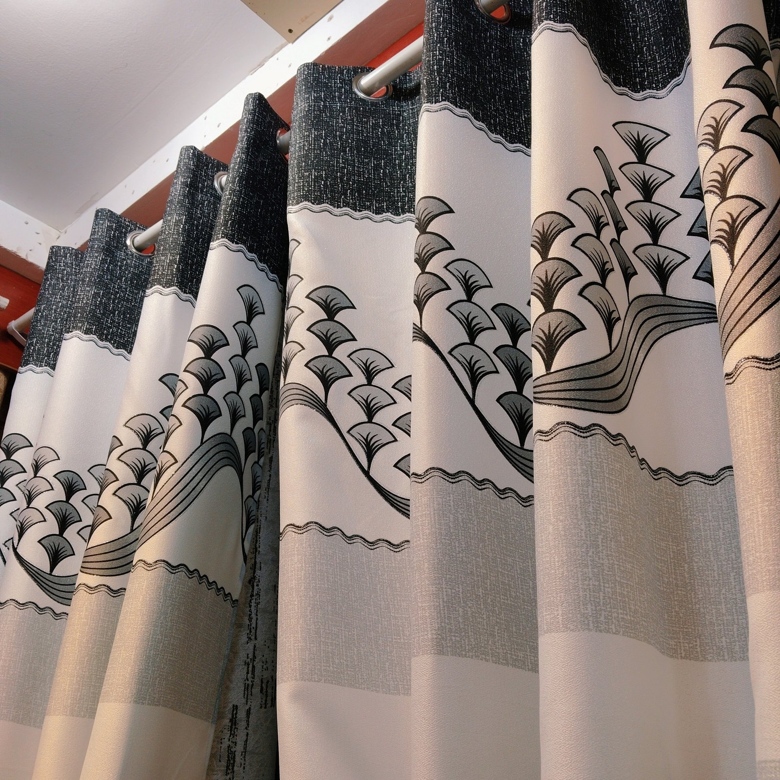 Printed Curtain Fabric 100% Polyester fabric texture view 4