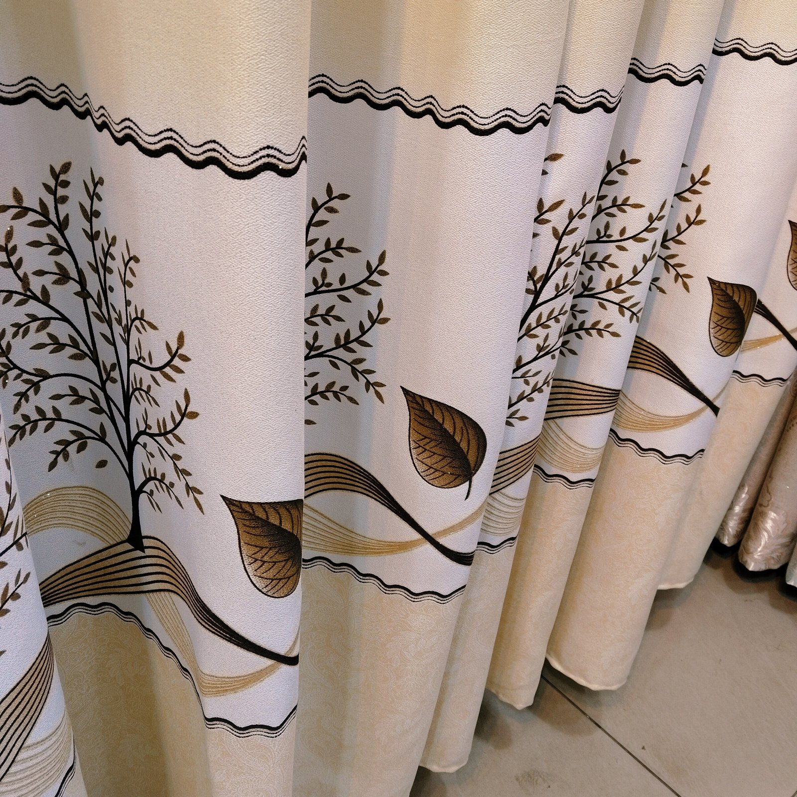 Printed Curtain Fabric 100% Polyester fabric texture view 4