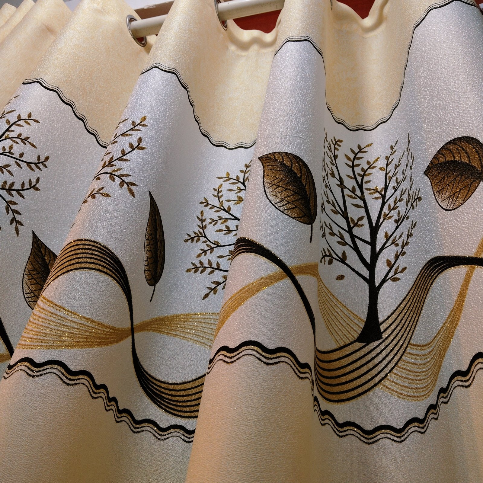 Printed Curtain Fabric 100% Polyester fabric texture view 5