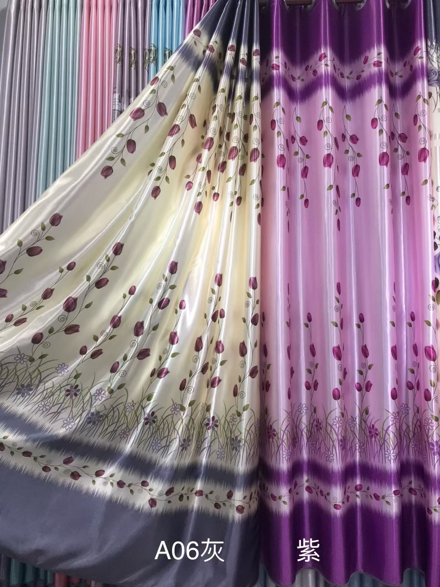 Printing curtain fabric supplier in China - Printed Curtain Fabric Blackout 300GSM 100% Polyester
