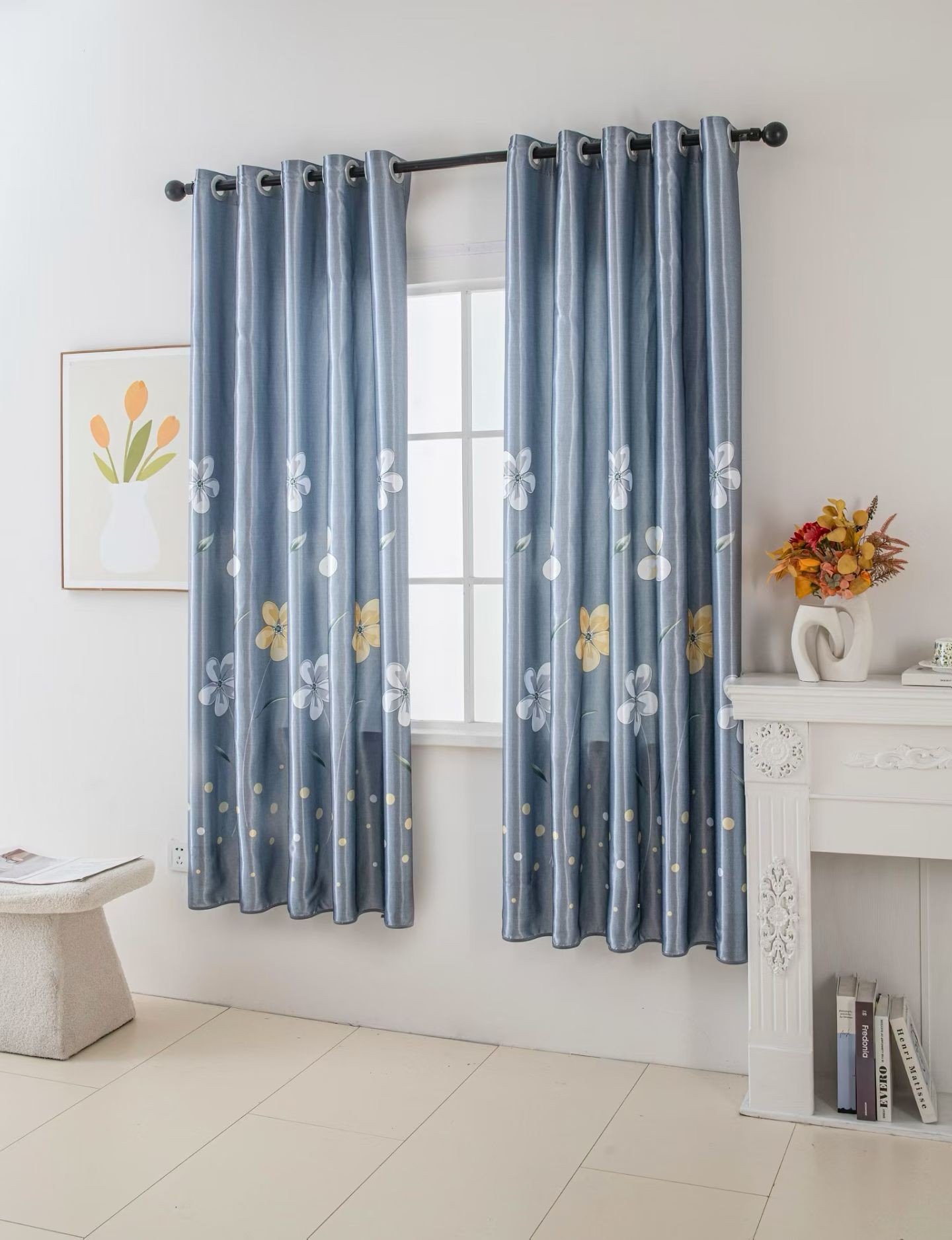 Printed Curtain Fabric Blackout 280GSM 100% Polyester fabric texture view 4
