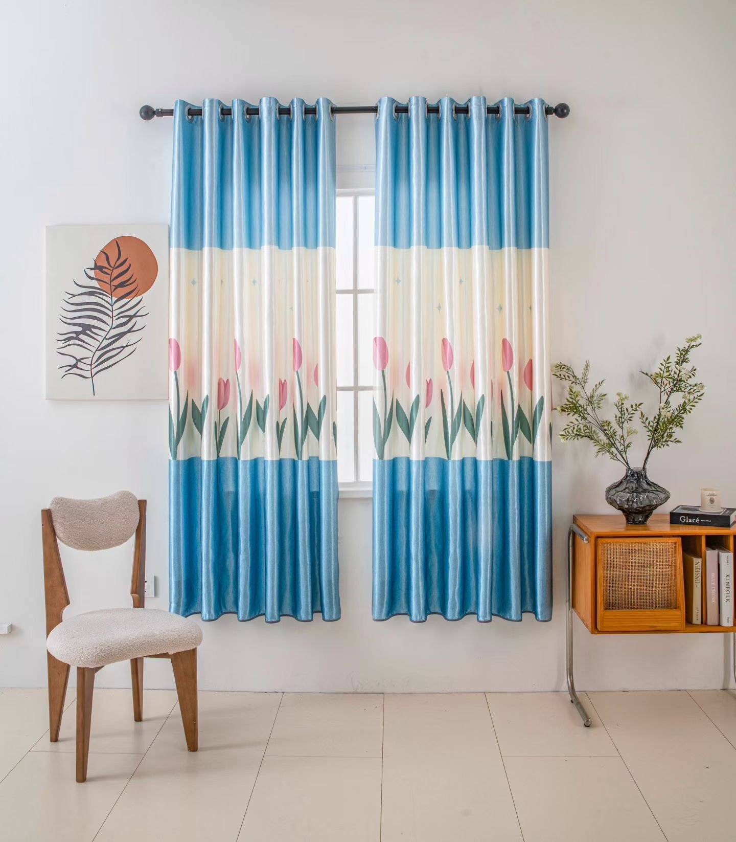Printed Curtain Fabric Blackout 280GSM 100% Polyester fabric texture view 4
