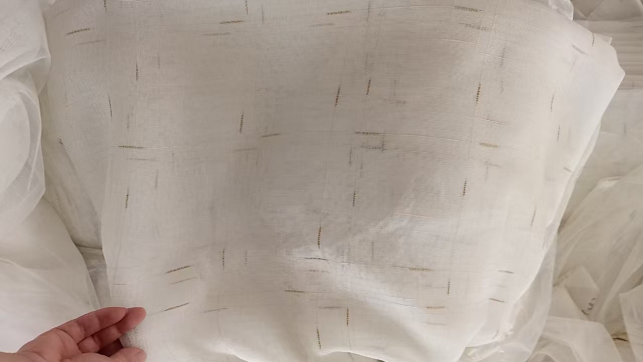 Sheer Curtain Fabric 100% Polyester fabric texture view 2