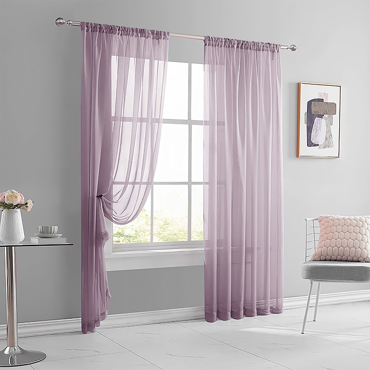 Sheer Curtain Fabric 100% Polyester fabric texture view 6