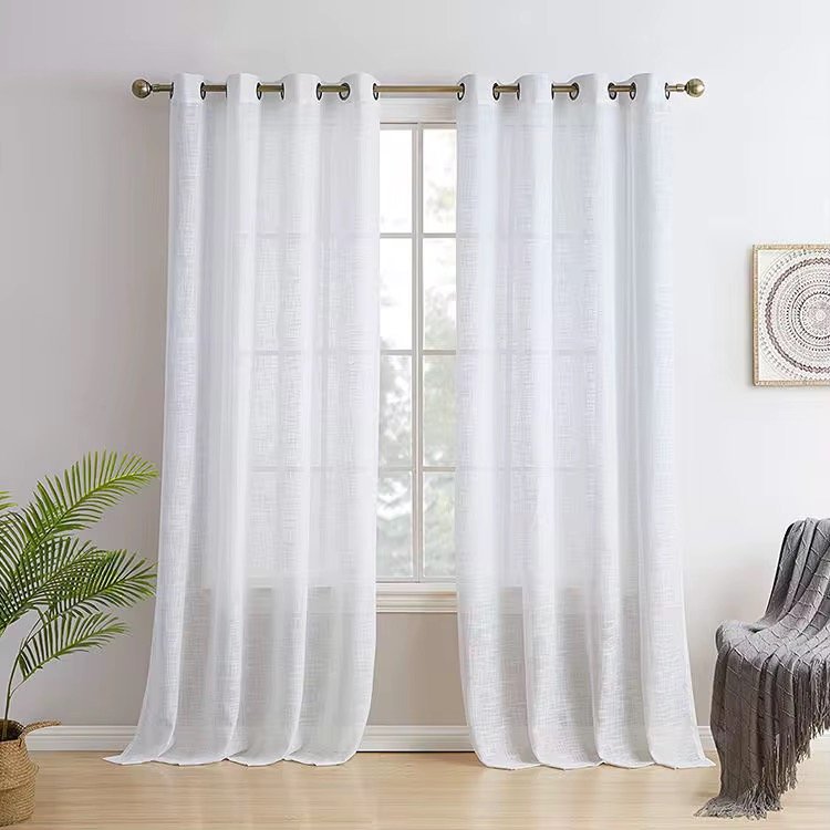Sheer Curtain Fabric 100% Polyester fabric texture view 4