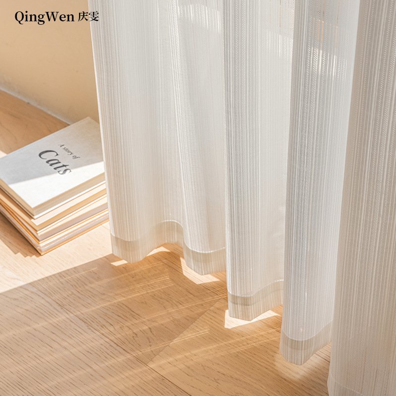 Sheer Curtain Fabric 100% Polyester fabric texture view 2