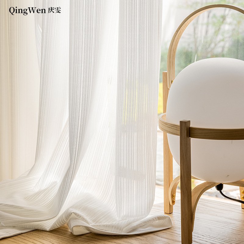 Sheer Curtain Fabric 100% Polyester fabric texture view 4