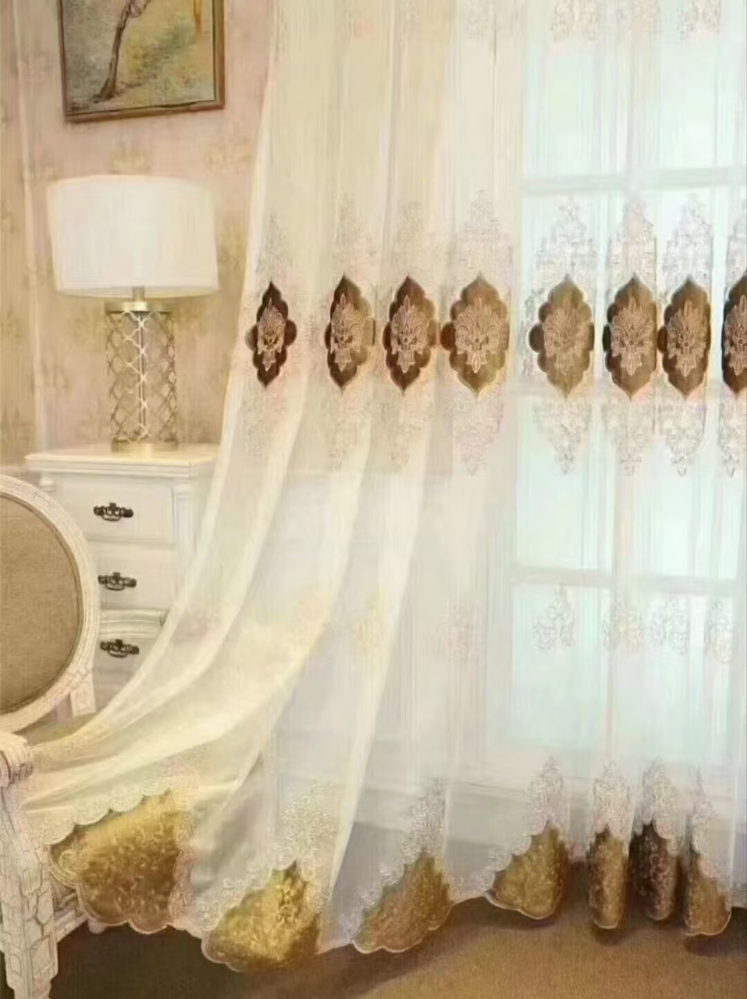 Sheer Curtain Fabric 100% Polyester fabric texture view 2