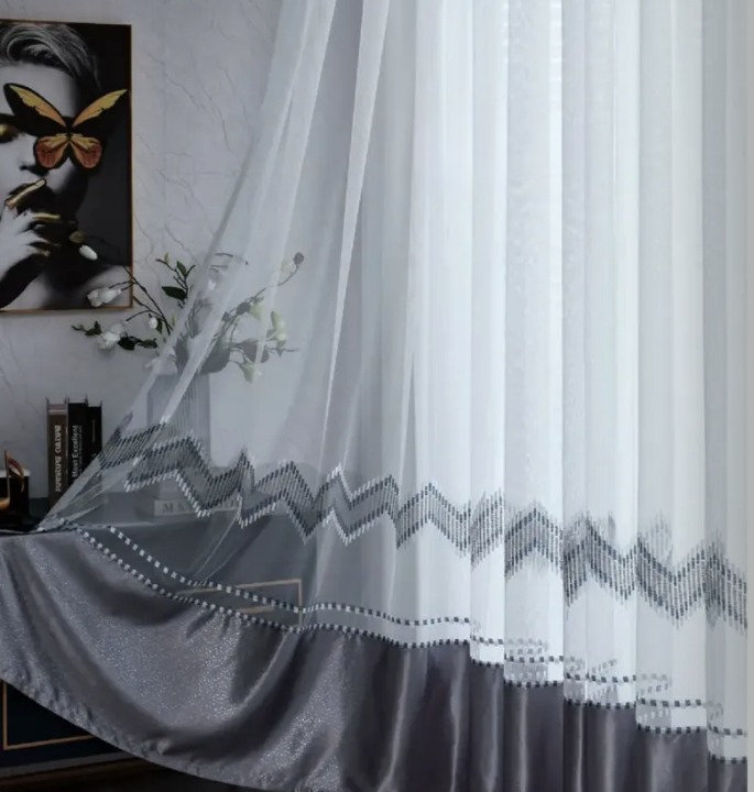 Sheer Curtain Fabric 100% Polyester fabric texture view 6