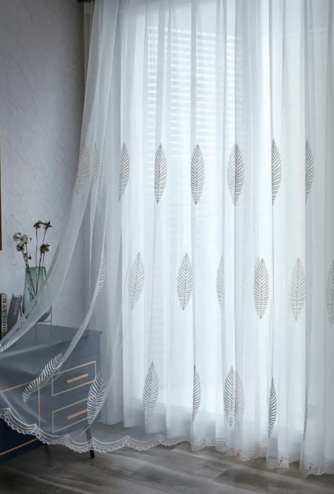 Sheer Curtain Fabric 100% Polyester fabric texture view 5