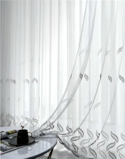 Sheer Curtain Fabric 100% Polyester fabric texture view 2