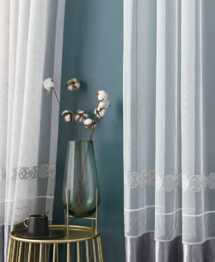 Sheer Curtain Fabric 100% Polyester fabric texture view 3