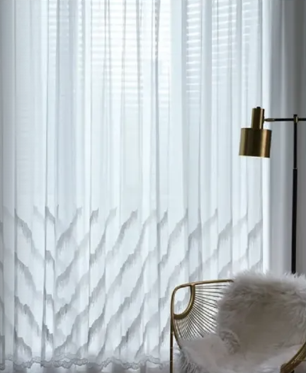 Sheer Curtain Fabric 100% Polyester fabric texture view 4