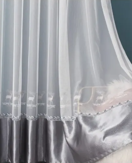 Sheer Curtain Fabric 100% Polyester fabric texture view 5
