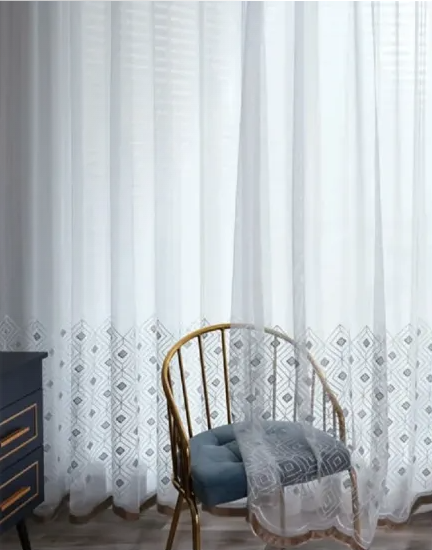 Sheer Curtain Fabric 100% Polyester fabric texture view 3