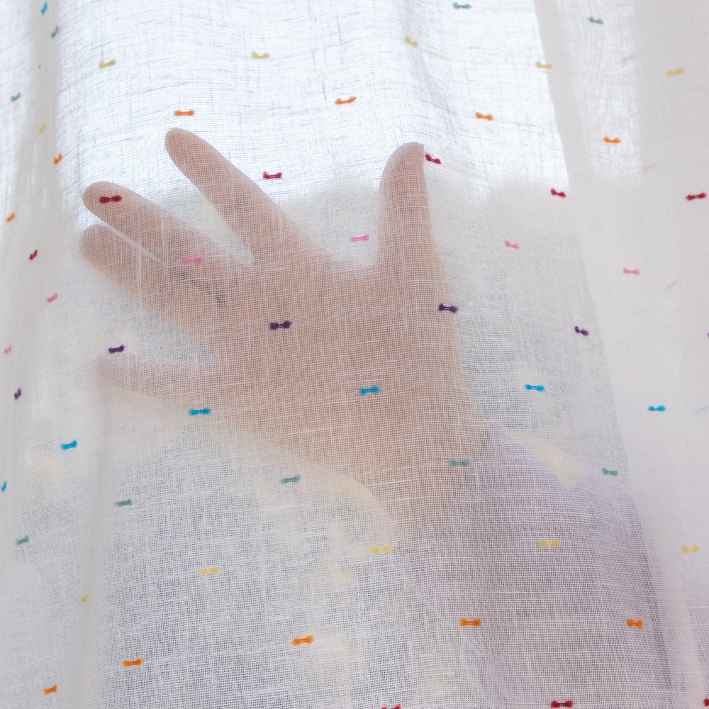 Sheer Curtain 1108 Colorful Dots fabric texture view 3