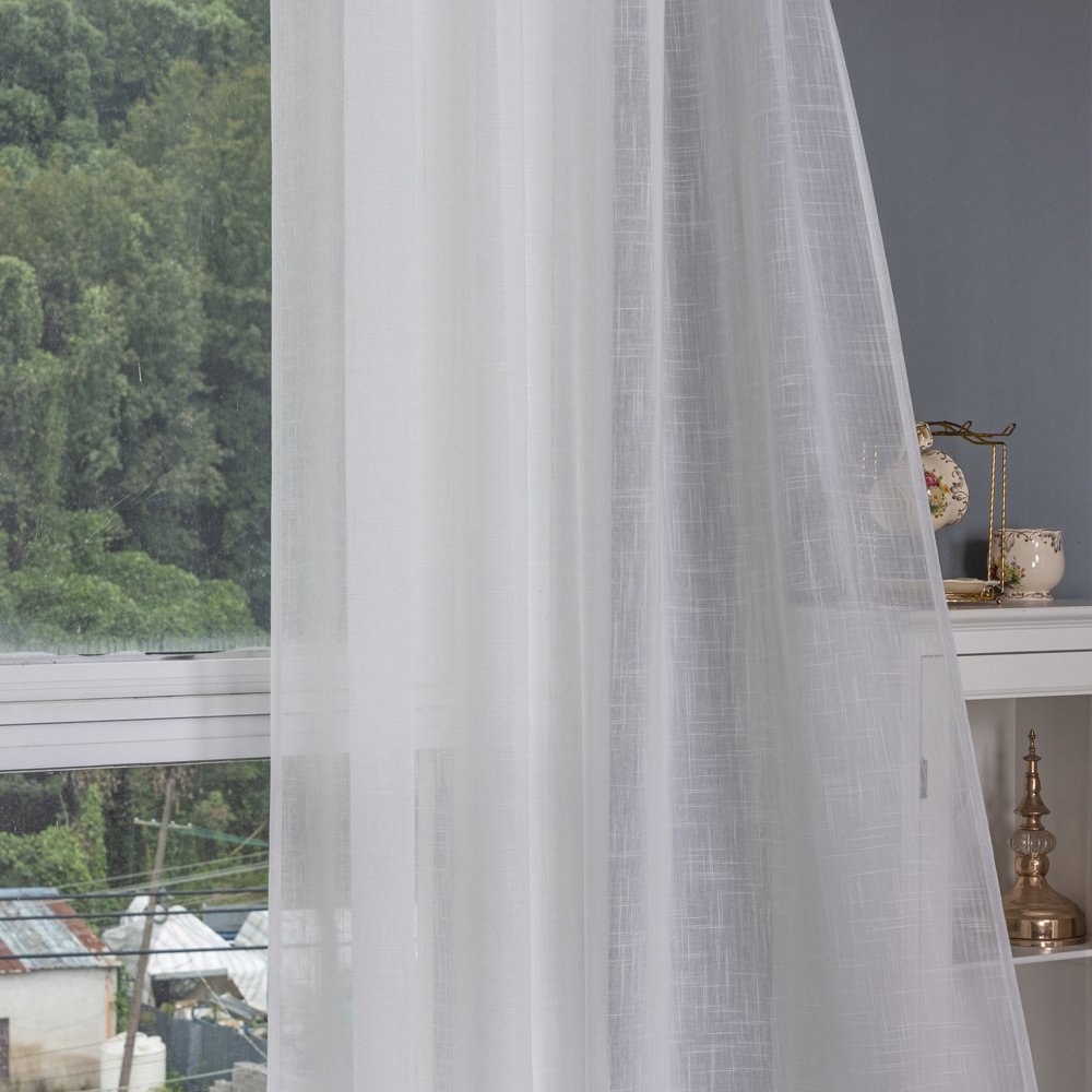 Sheer Curtain 032 Bamboo Slub fabric texture view 2