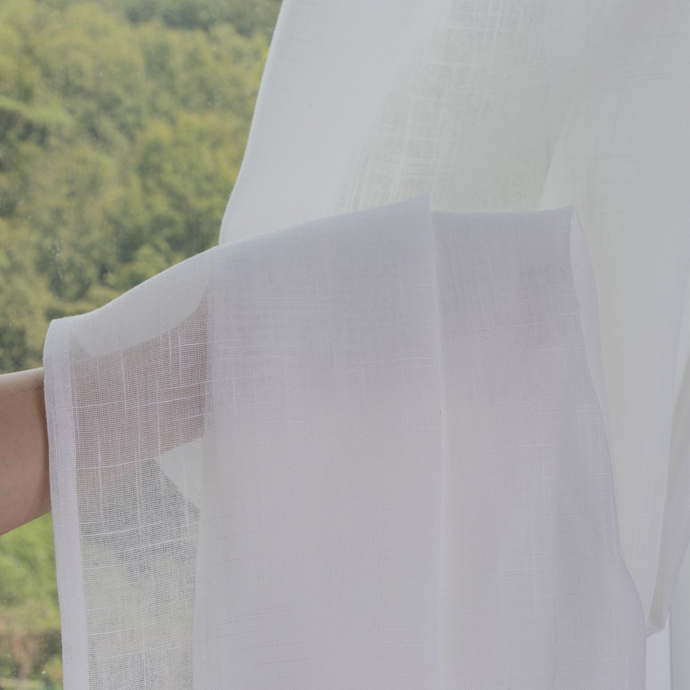 Sheer Curtain 032 Bamboo Slub fabric texture view 4
