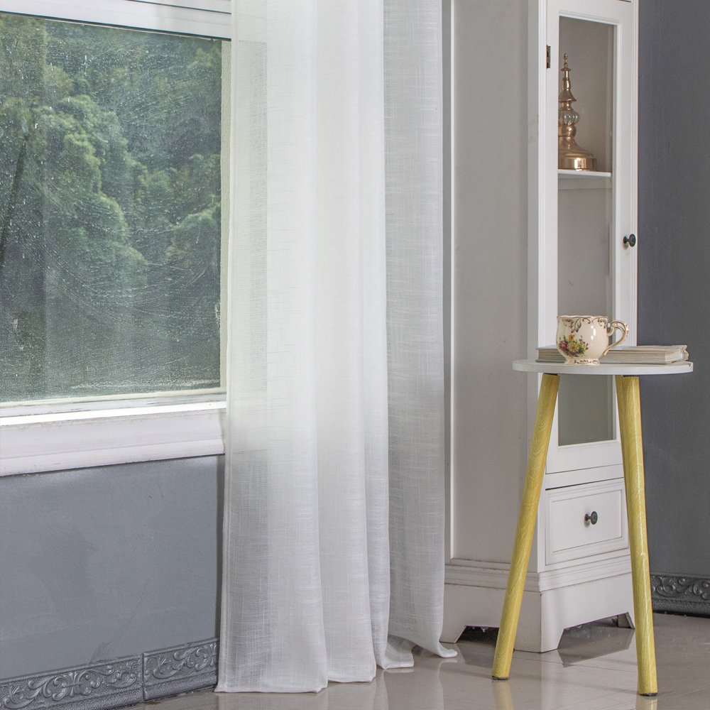 Sheer Curtain Slub Textured Sheer fabric texture view 2
