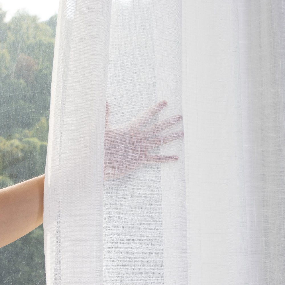 Sheer Curtain Slub Textured Sheer fabric texture view 3