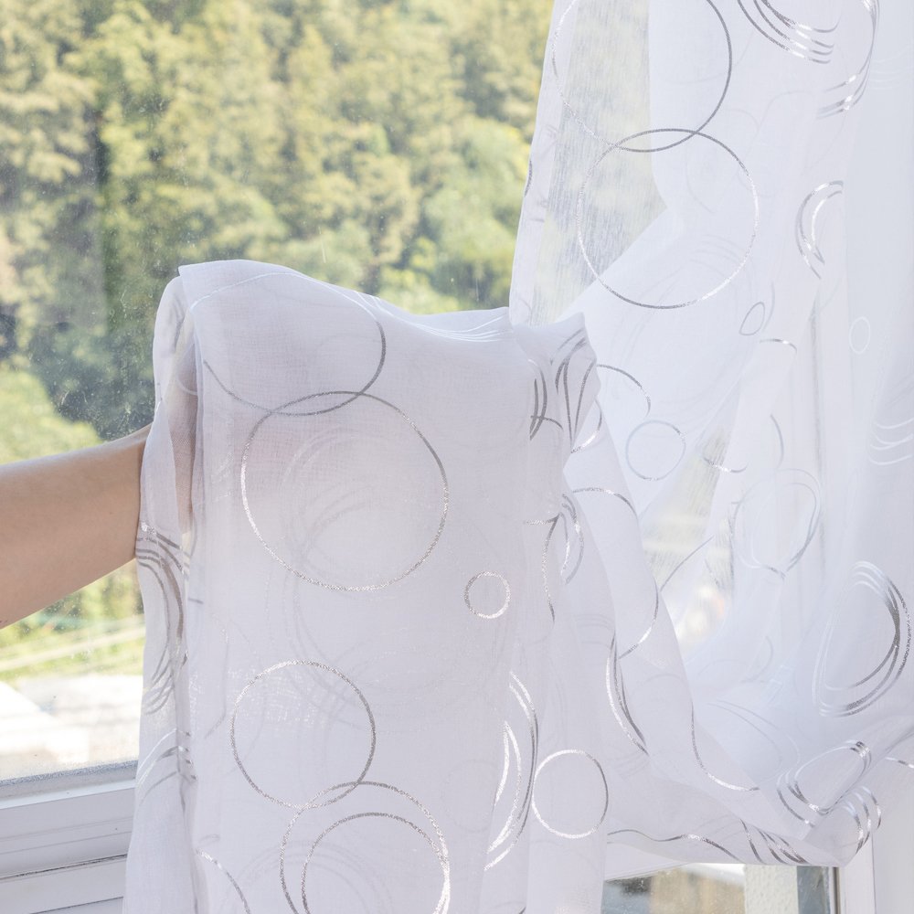 Sheer Curtain Circle Rings fabric texture view 4