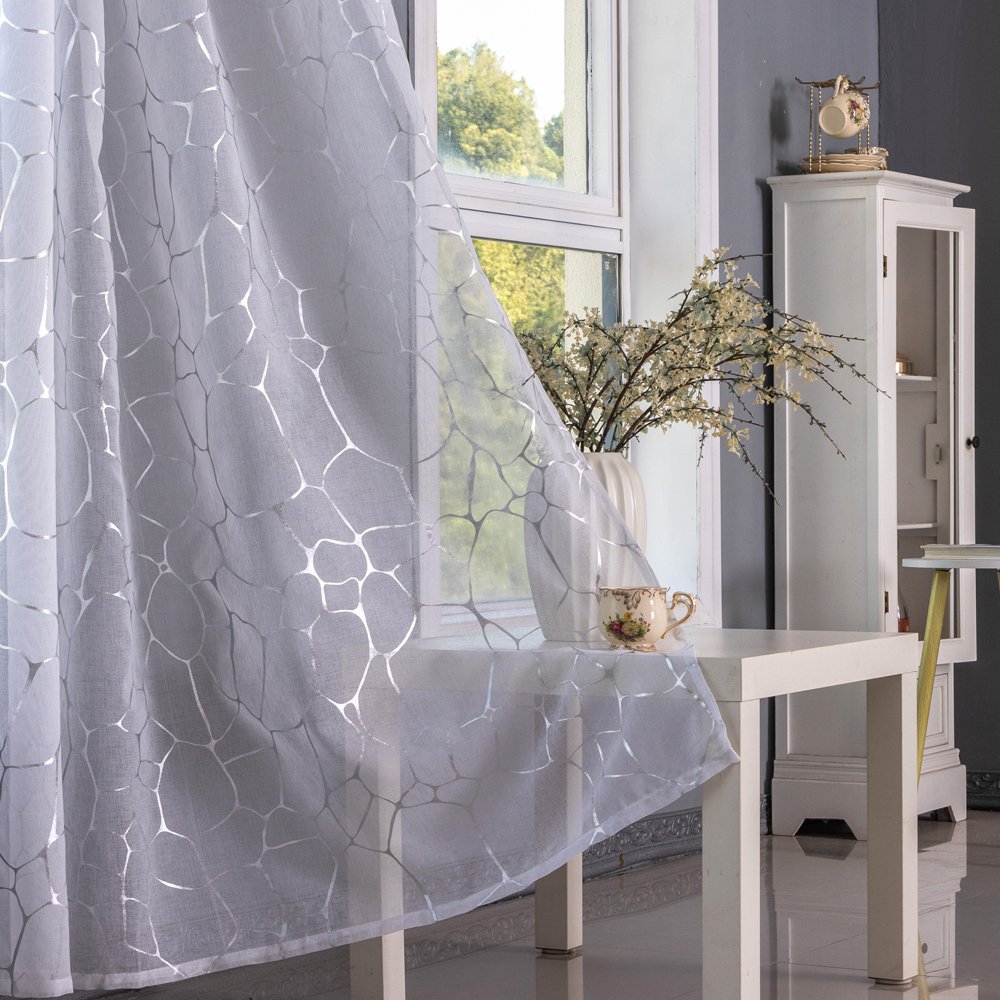 Sheer Curtain Crackle fabric texture view 2