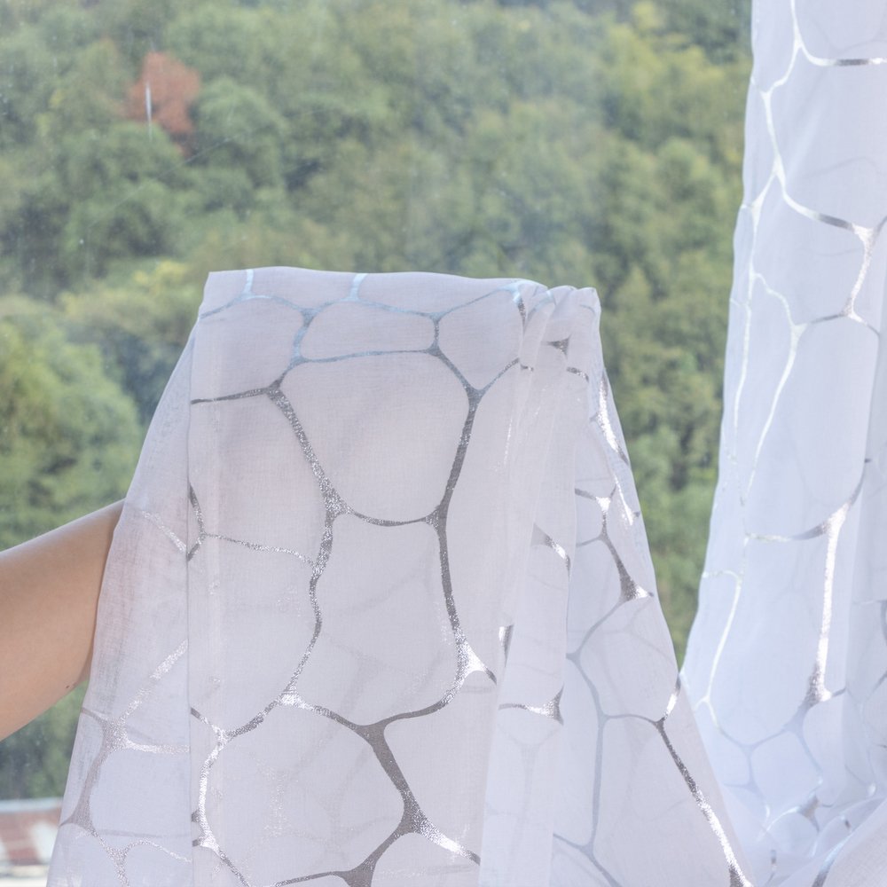 Sheer Curtain Crackle fabric texture view 4