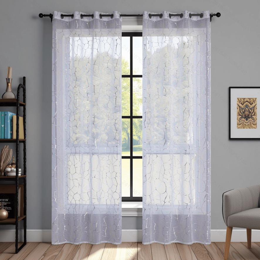 Ready Made curtain fabric supplier in China - Sheer Curtain Crackle
